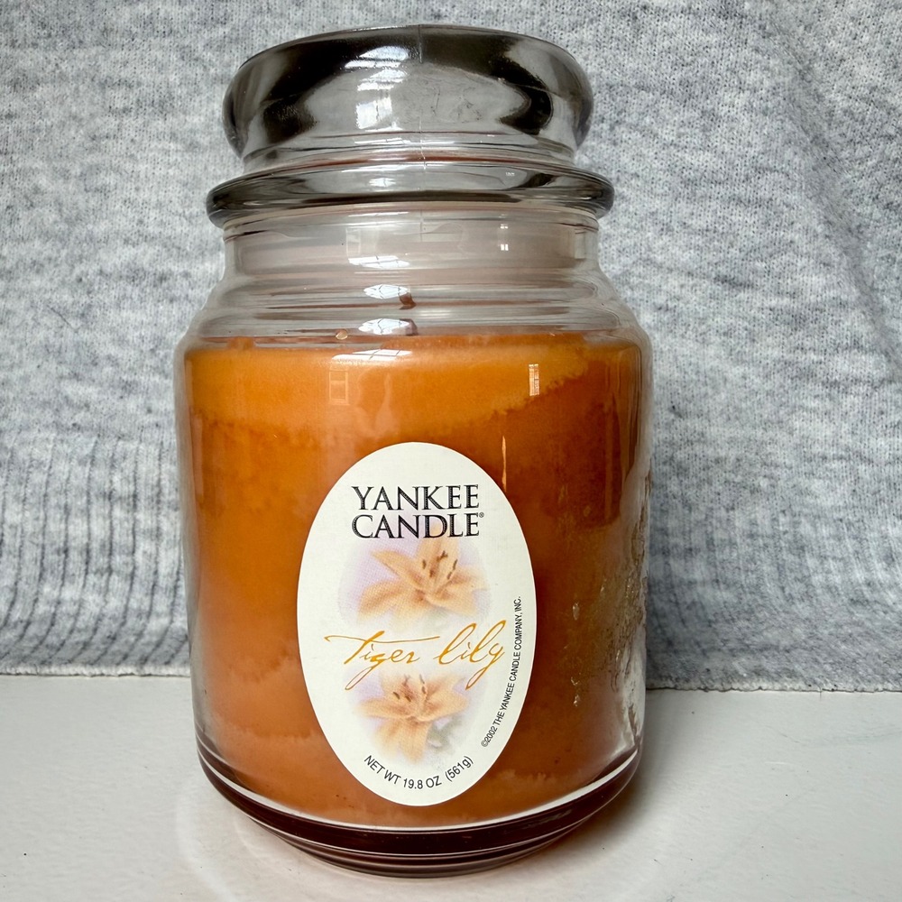 Yankee Candle Tiger Lily Large Jar Candle 19.8 oz RETIRED RARE Vintage 2002